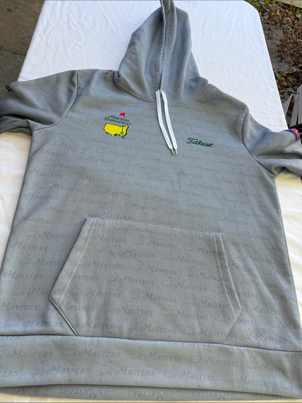 Titleist Gray Masters Logo Pullover Hoodie with Yellow US Map Accent